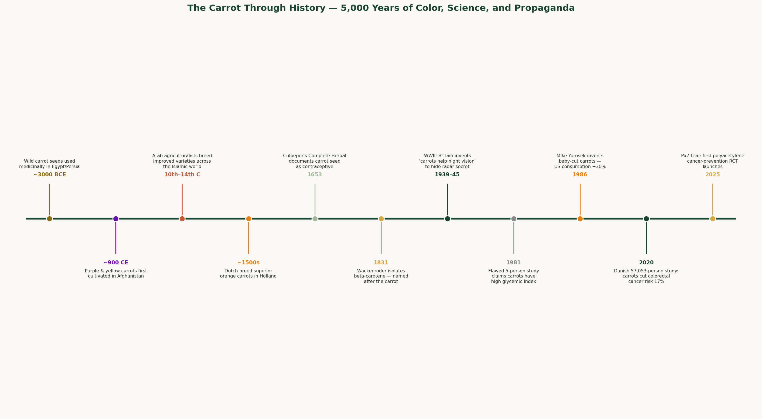 Historical timeline of carrots