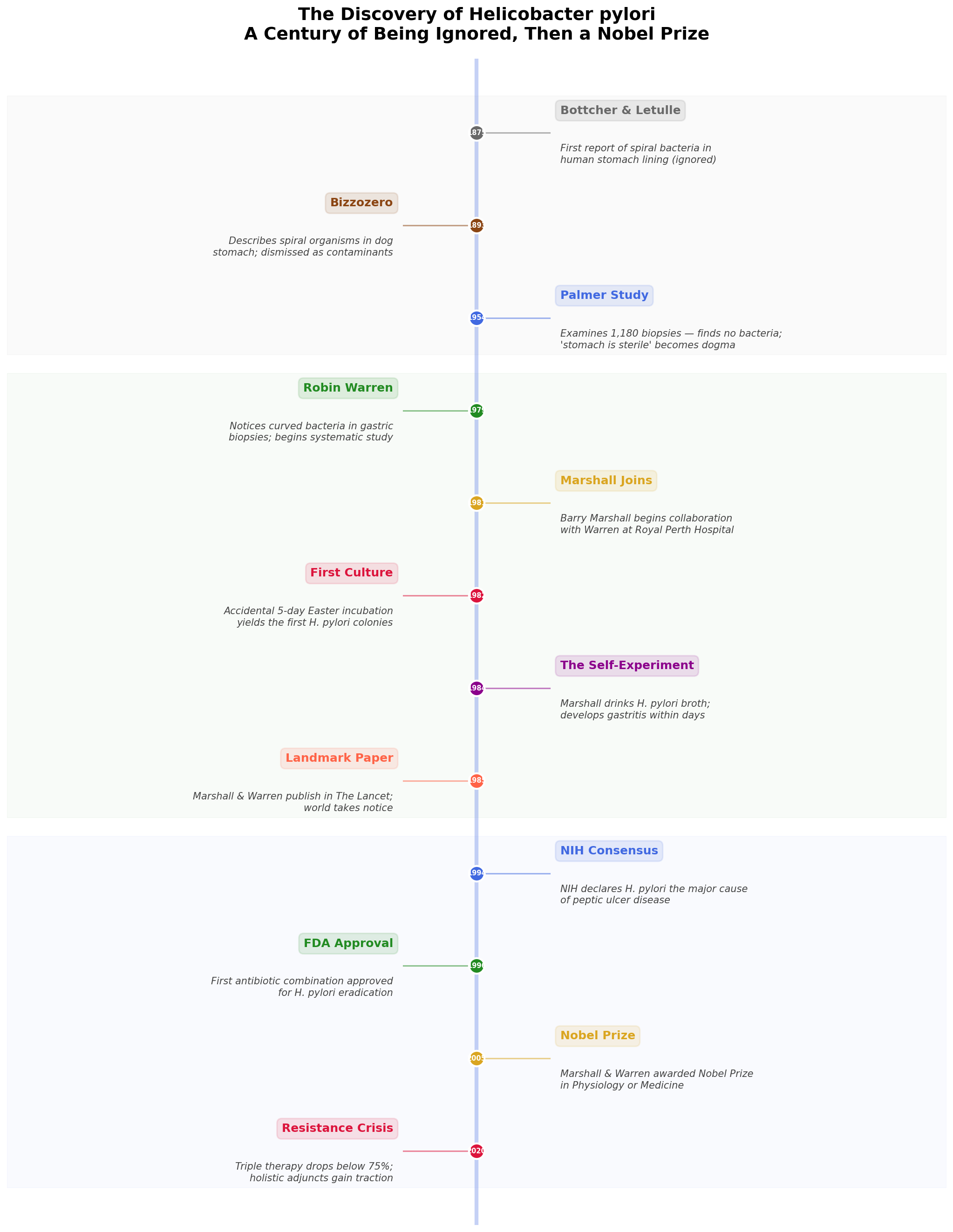H. pylori Discovery Timeline