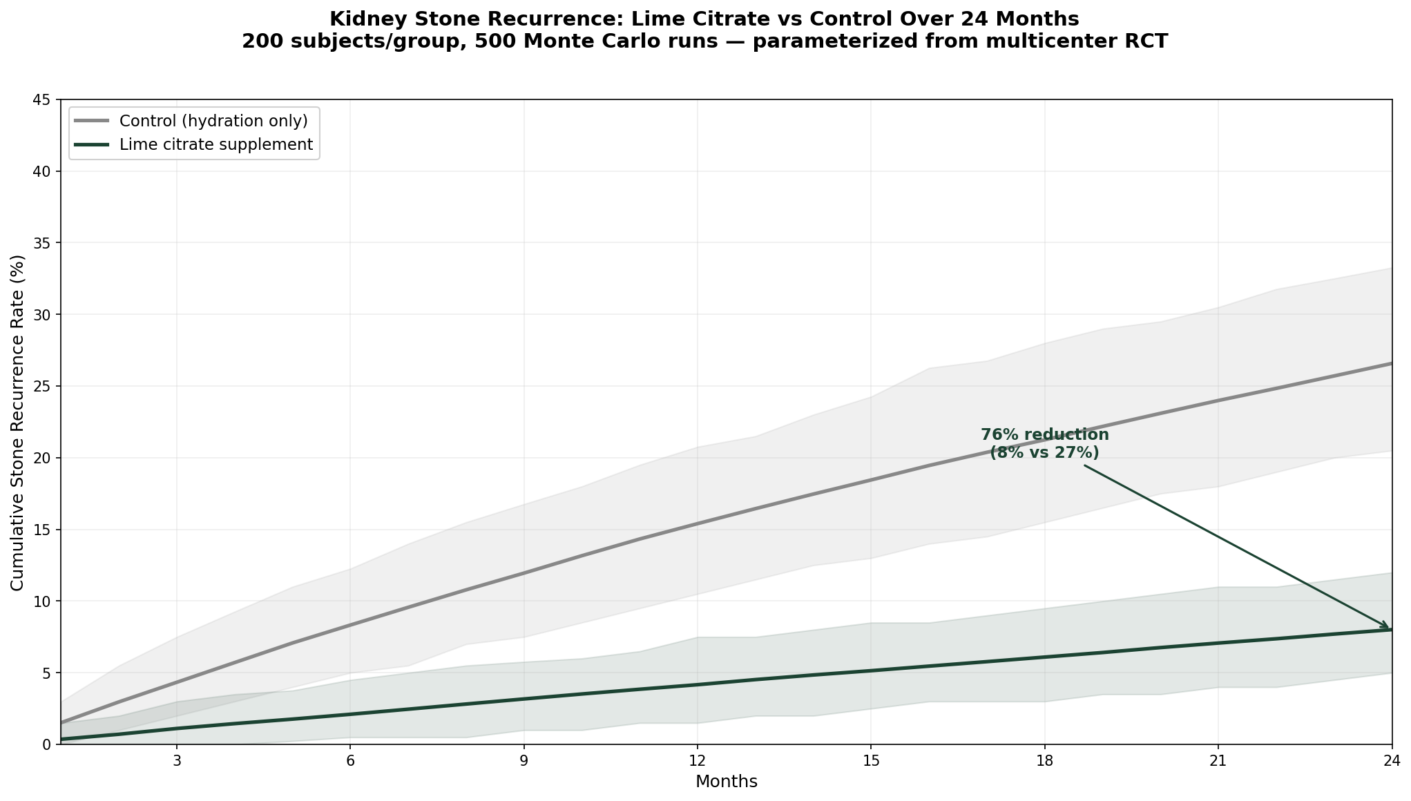 Kidney stone prevention simulation