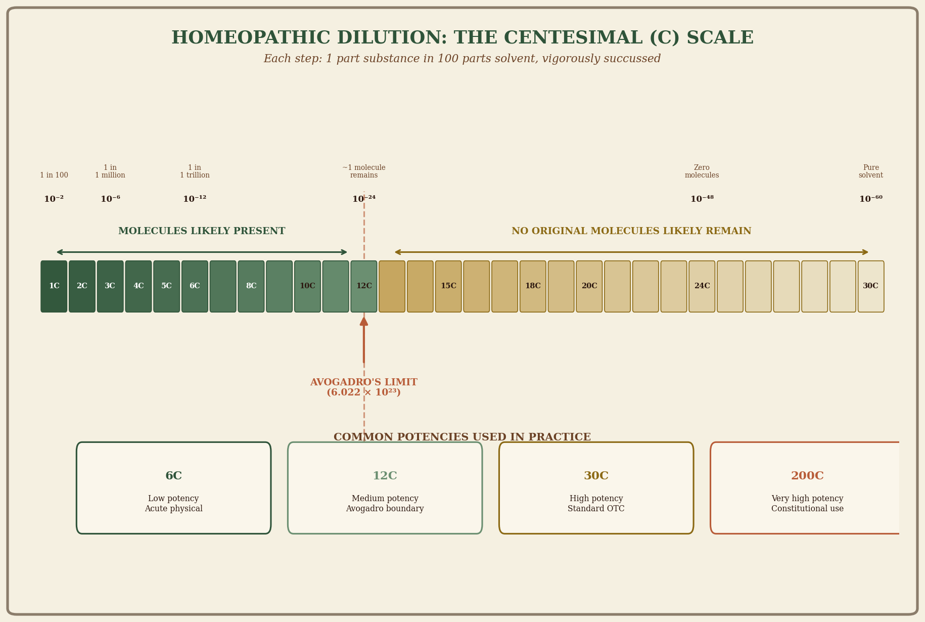 Homeopathic dilution scales and Avogadro's limit
